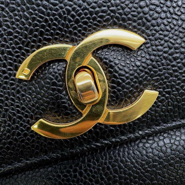 シャネル トートバッグ ココマーク キャビアスキン CHANEL バッグ ビジネスバッグ 黒