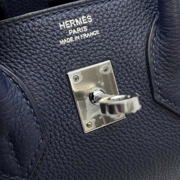 エルメス バーキン25 ブルーニュイ/シルバー金具 トゴ C刻印 HERMES Birkin ハンドバッグ