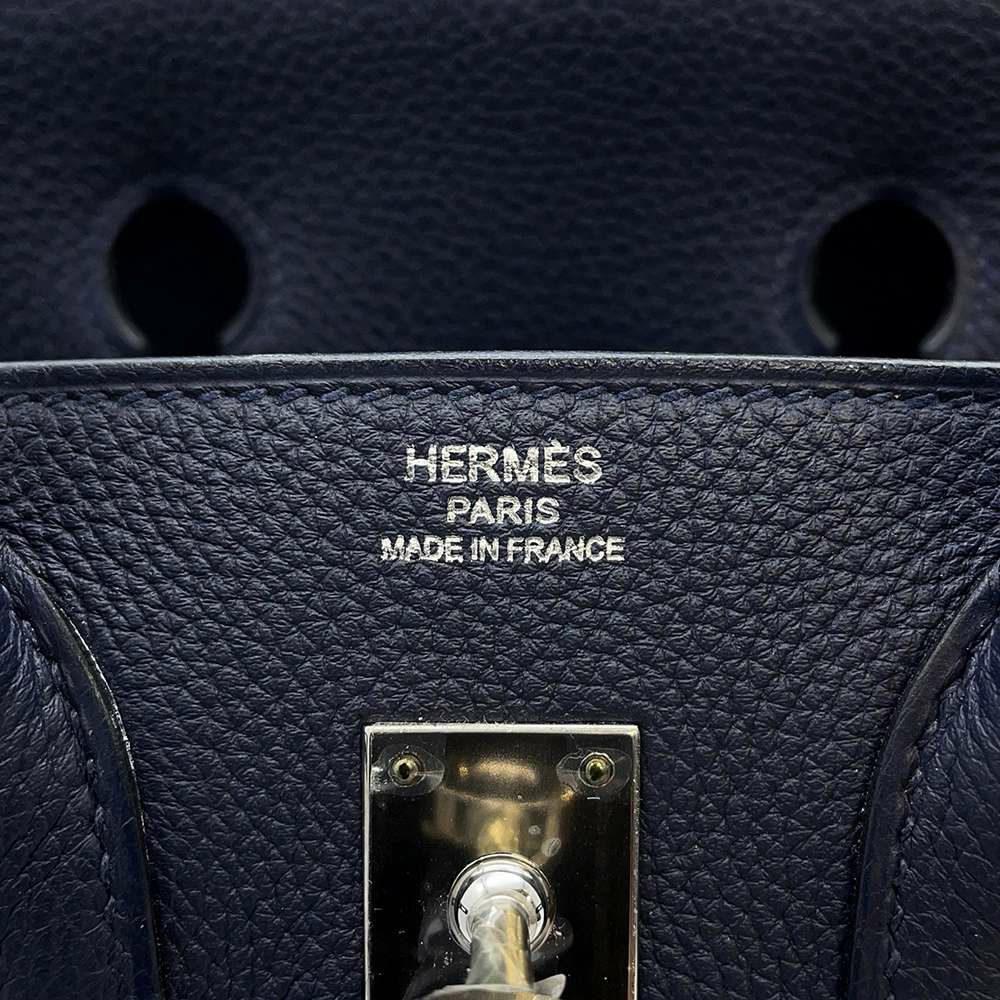 エルメス バーキン25 ブルーニュイ/シルバー金具 トゴ C刻印 HERMES Birkin ハンドバッグ