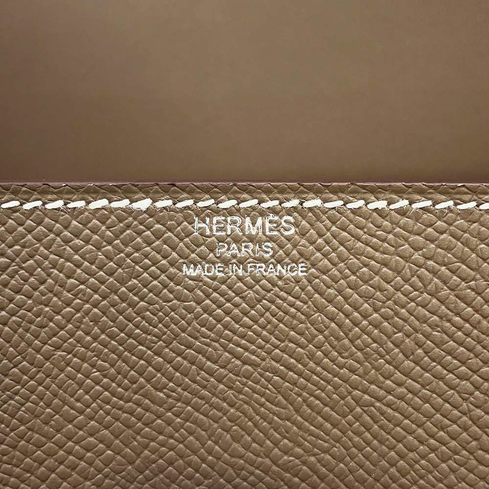 エルメス デッラ・カヴァッレリア エラン エトゥープ/シルバー金具 ヴォーエプソン B刻印