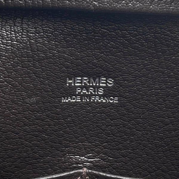 エルメス ハンドバッグ プリュム28 ブラウン/シルバー金具 ハラコ/スイフト □K刻印