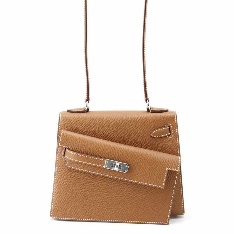 エルメス ショルダー バッグ ケリー20 無秩序 外縫い ゴールド/シルバー金具 エプソン W刻印