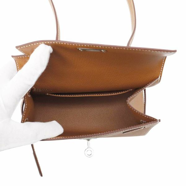 エルメス ショルダー バッグ ケリー20 無秩序 外縫い ゴールド/シルバー金具 エプソン W刻印