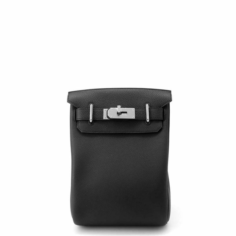 エルメス ボディバッグ ケリー アッカドPM ブラック/シルバー金具 トゴ W刻印 メンズ 黒