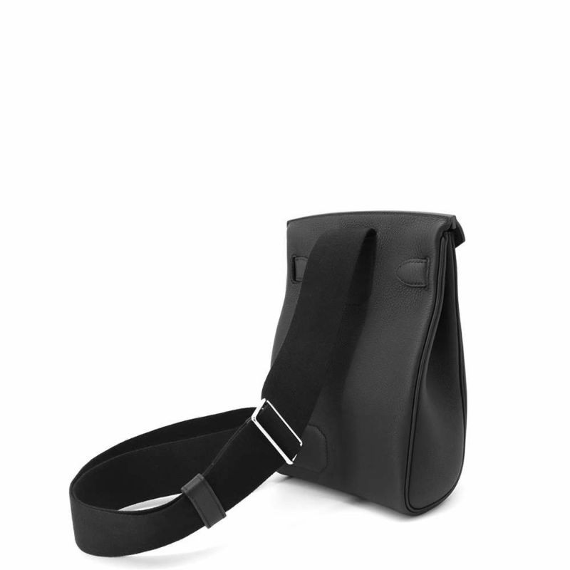 エルメス ボディバッグ ケリー アッカドPM ブラック/シルバー金具 トゴ W刻印 メンズ 黒