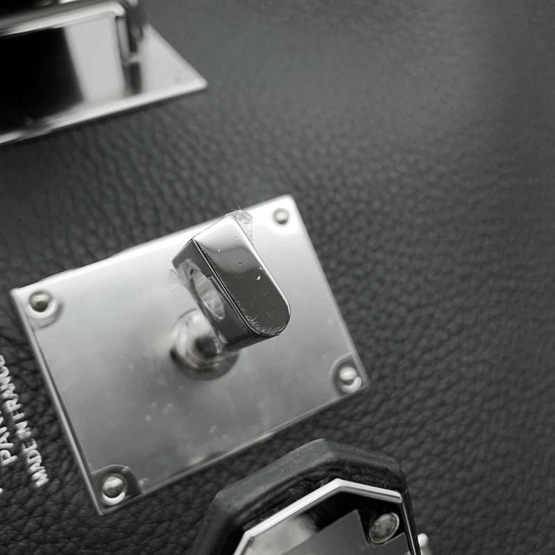 エルメス ボディバッグ ケリー アッカドPM ブラック/シルバー金具 トゴ W刻印 メンズ 黒