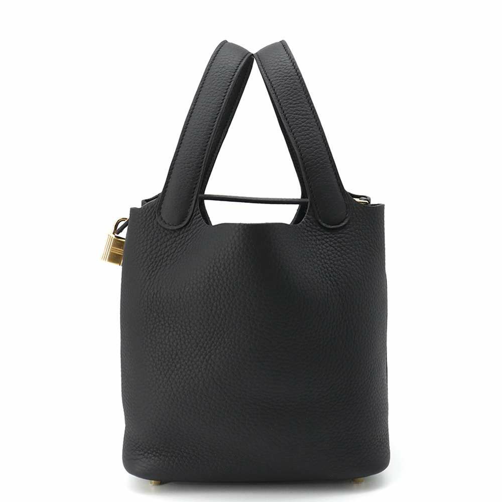 エルメス ハンドバッグ ピコタンロックPM ブラック/ゴールド金具 トリヨンクレマンス K刻印 黒
