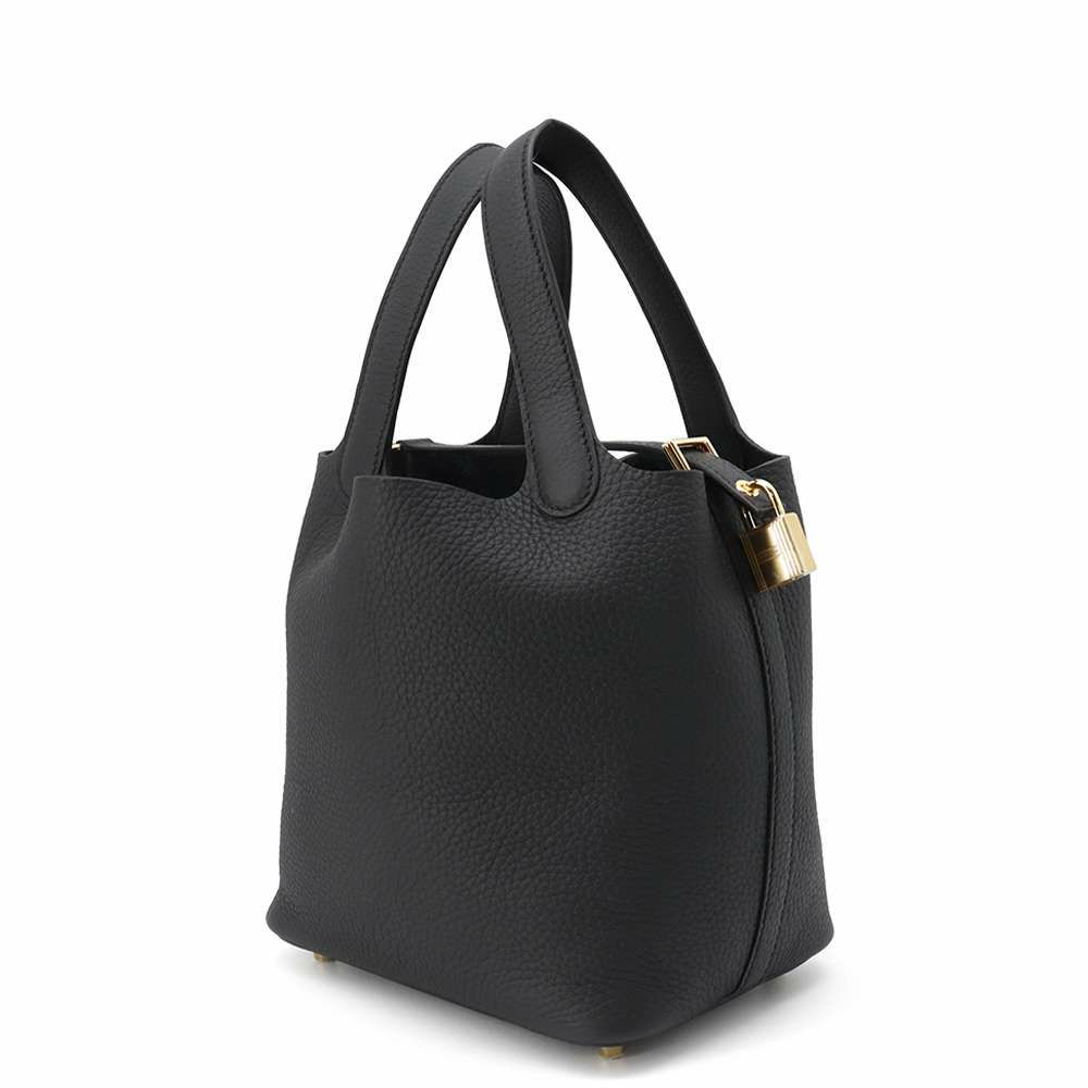 エルメス ハンドバッグ ピコタンロックPM ブラック/ゴールド金具 トリヨンクレマンス K刻印 黒