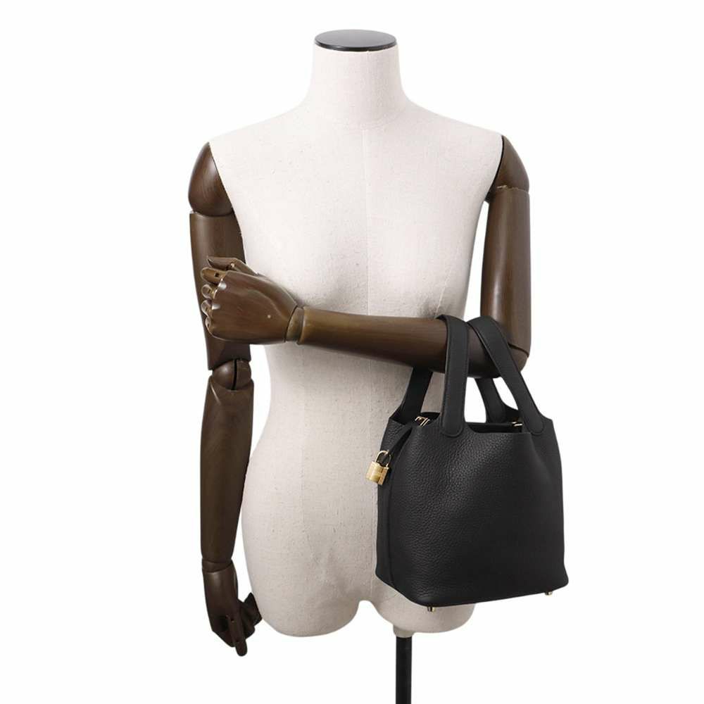 エルメス ハンドバッグ ピコタンロックPM ブラック/ゴールド金具 トリヨンクレマンス K刻印 黒
