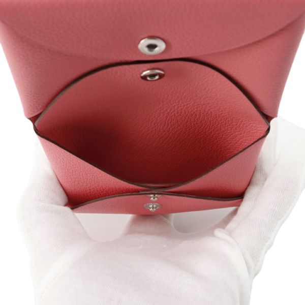 エルメス コインケース カルヴィ デュオ ローズアザレ/シルバー金具 エバーカラー W刻印 財布