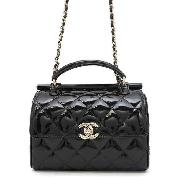 シャネル チェーンショルダーバッグ ココマーク マトラッセ パテント AS4511 CHANEL 黒