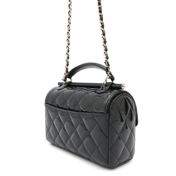 シャネル チェーンショルダーバッグ ココマーク マトラッセ パテント AS4511 CHANEL 黒