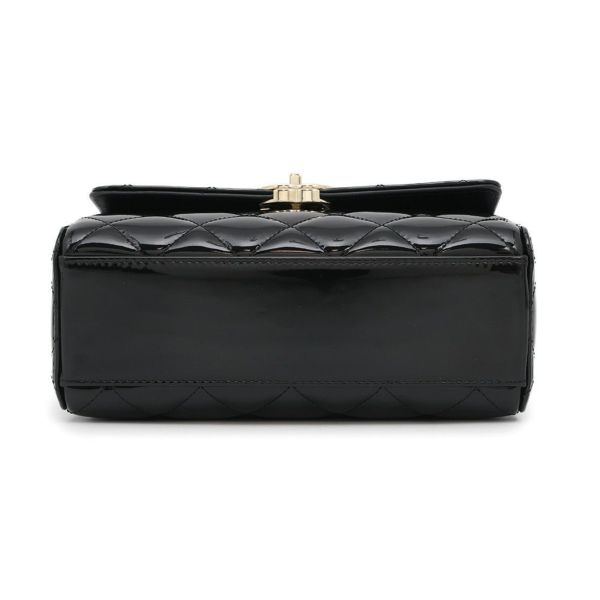 シャネル チェーンショルダーバッグ ココマーク マトラッセ パテント AS4511 CHANEL 黒