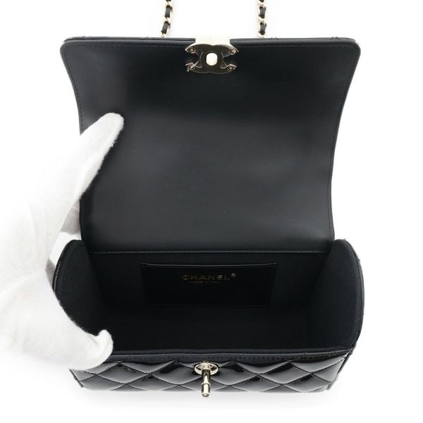 シャネル チェーンショルダーバッグ ココマーク マトラッセ パテント AS4511 CHANEL 黒