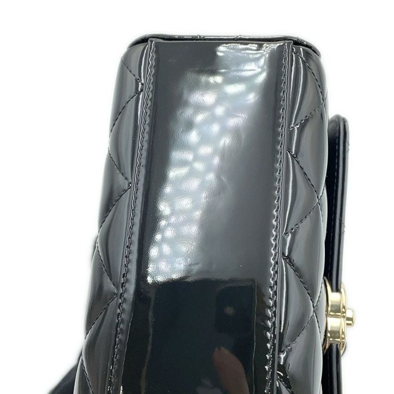 シャネル チェーンショルダーバッグ ココマーク マトラッセ パテント AS4511 CHANEL 黒