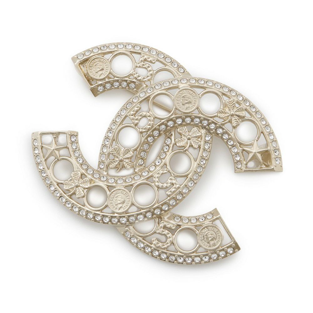 シャネル ブローチ ココマーク クローバー ストラス F24B ABE297  