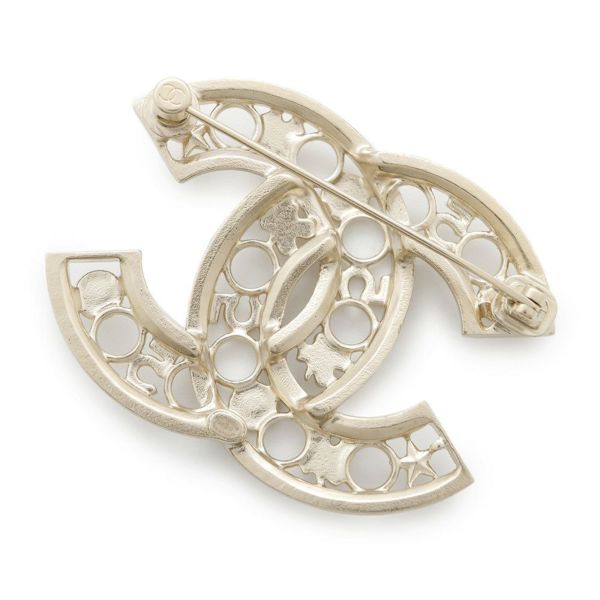 シャネル ブローチ ココマーク クローバー ストラス F24B ABE297 CHANEL アクセサリー ラインストーン