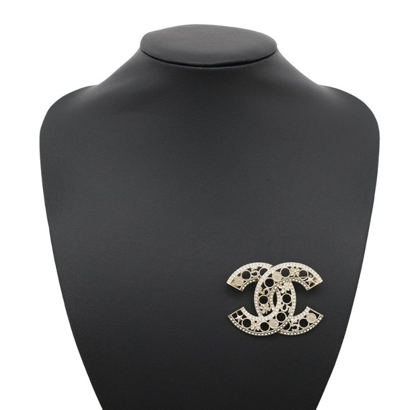 シャネル ブローチ ココマーク クローバー ストラス F24B ABE297 CHANEL アクセサリー ラインストーン