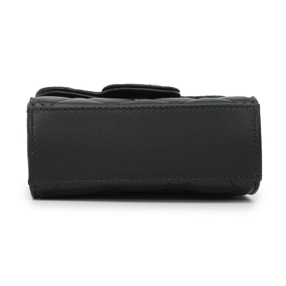 シャネル チェーンショルダーバッグ マトラッセ ココマーク チェーンクラッチ ラムスキン AP2682 CHANEL 黒