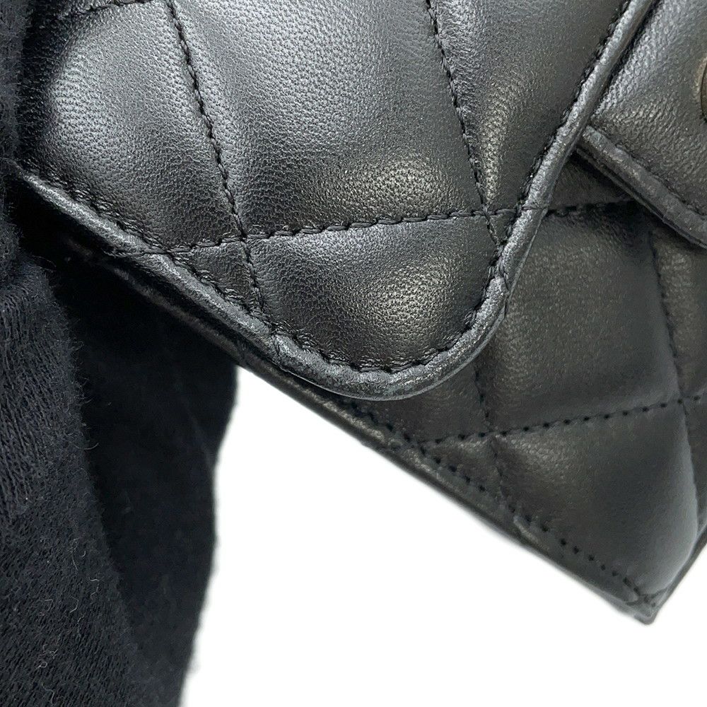 シャネル チェーンショルダーバッグ マトラッセ ココマーク チェーンクラッチ ラムスキン AP2682 CHANEL 黒