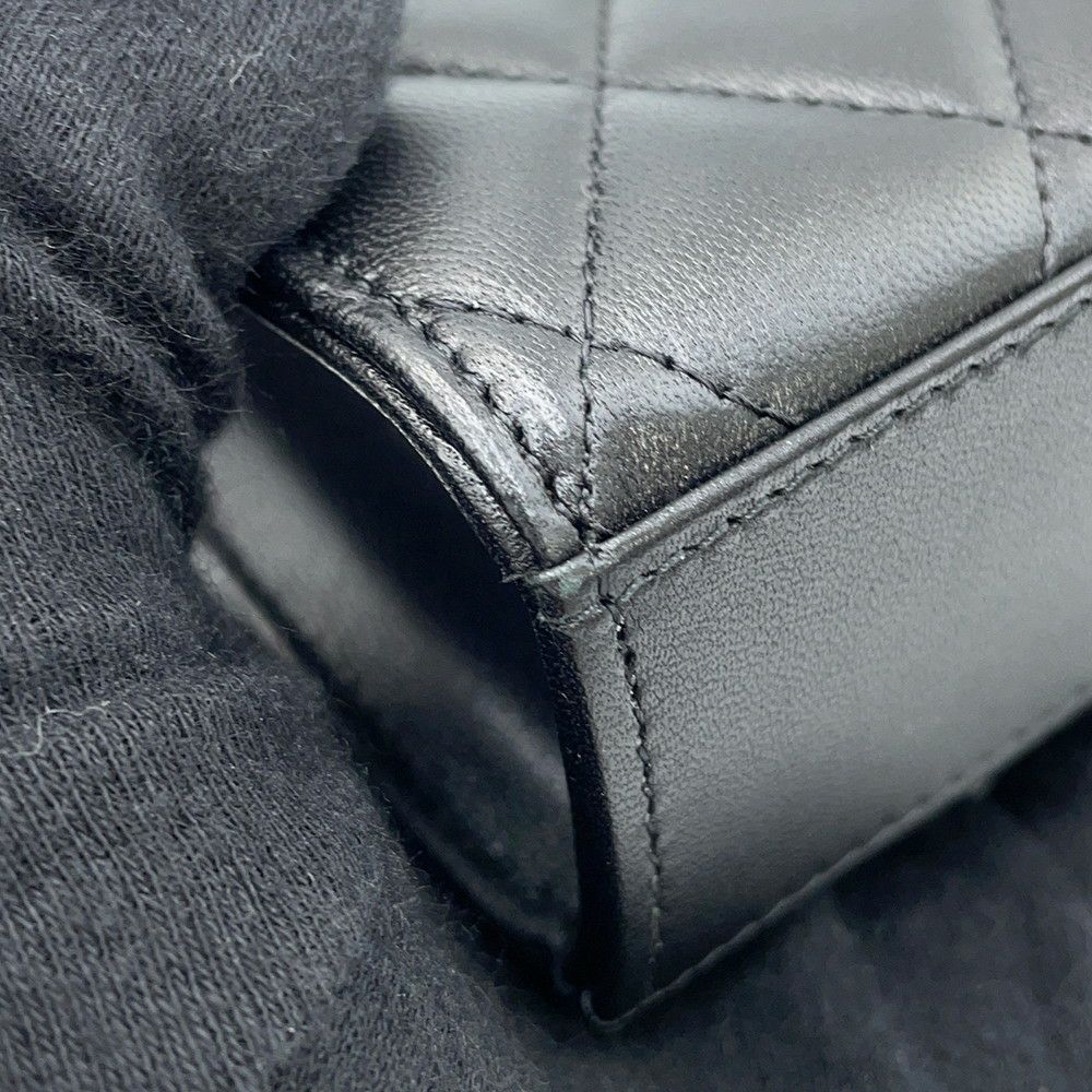シャネル チェーンショルダーバッグ マトラッセ ココマーク チェーンクラッチ ラムスキン AP2682 CHANEL 黒
