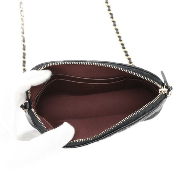 シャネル チェーンショルダーバッグ マトラッセ ココマーク キャビアスキン AP4016 CHANEL 黒