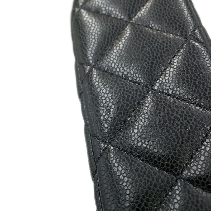 シャネル チェーンショルダーバッグ マトラッセ ココマーク キャビアスキン AP4016 CHANEL 黒