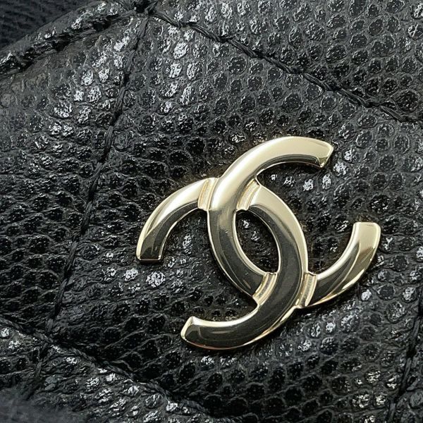 シャネル チェーンショルダーバッグ マトラッセ ココマーク キャビアスキン AP4016 CHANEL 黒