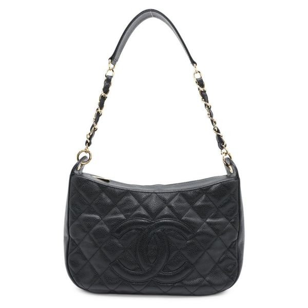 シャネル チェーンショルダーバッグ マトラッセ ココマーク キャビアスキン A20993 CHANEL ワンショルダー 黒