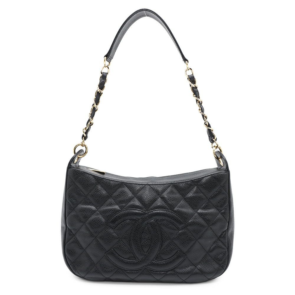 シャネル チェーンショルダーバッグ マトラッセ ココマーク キャビアスキン A20993 CHANEL ワンショルダー 黒