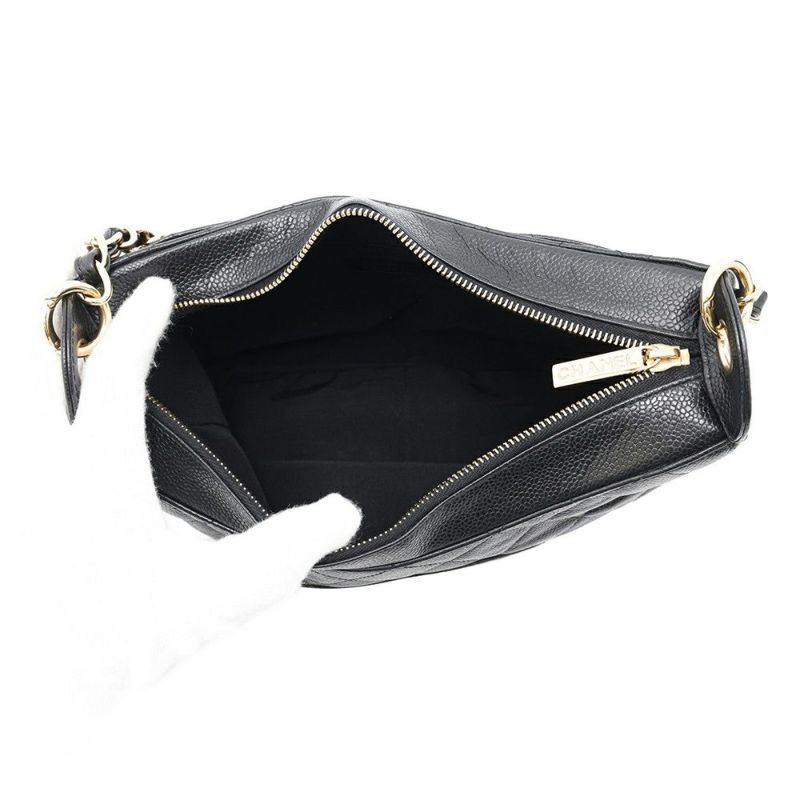 シャネル チェーンショルダーバッグ マトラッセ ココマーク キャビアスキン A20993 CHANEL ワンショルダー 黒