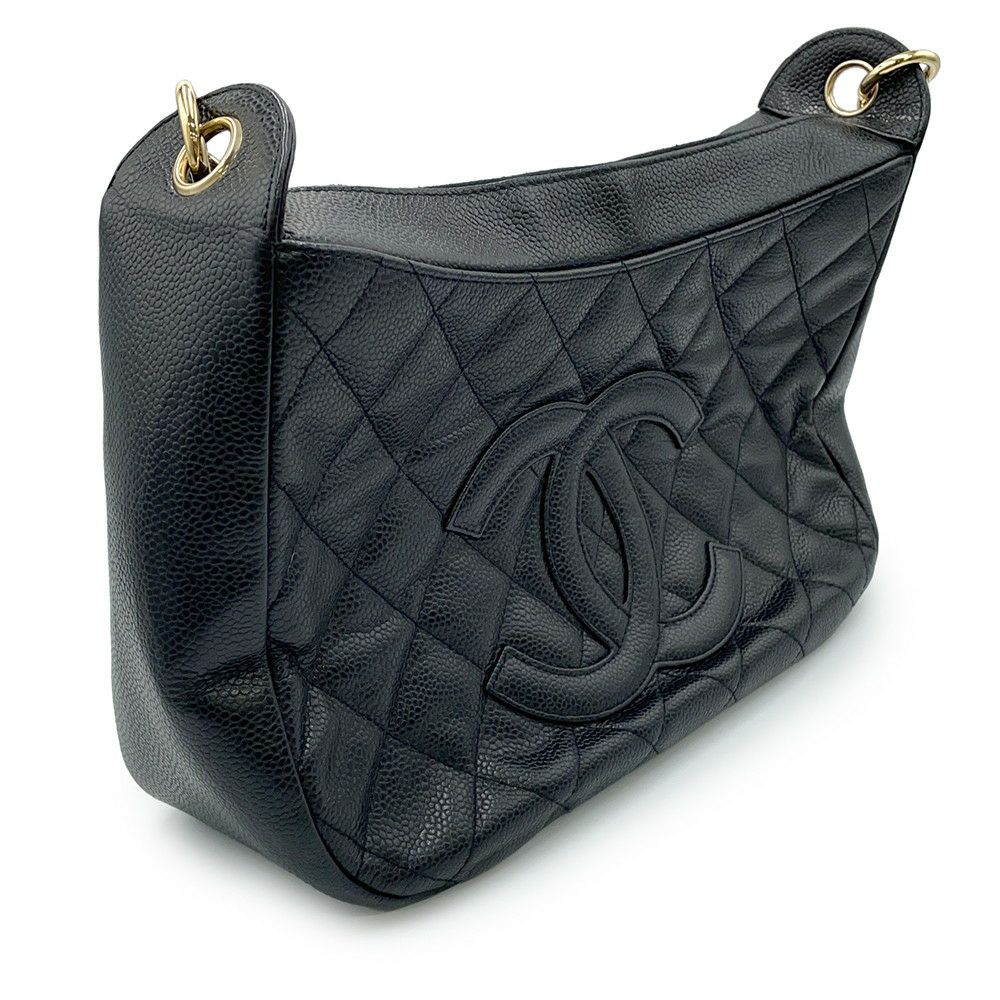 シャネル チェーンショルダーバッグ マトラッセ ココマーク キャビアスキン A20993 CHANEL ワンショルダー 黒