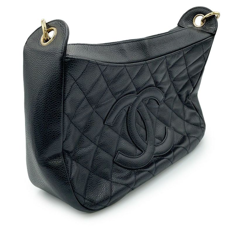 シャネル チェーンショルダーバッグ マトラッセ ココマーク キャビアスキン A20993 CHANEL ワンショルダー 黒