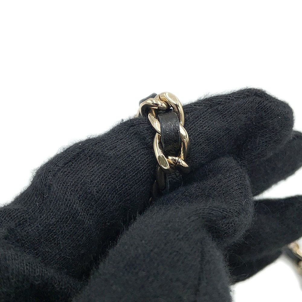 シャネル チェーンショルダーバッグ トップハンドル チェーンクラッチ マトラッセ ココマーク キャビアスキン AP3237 黒