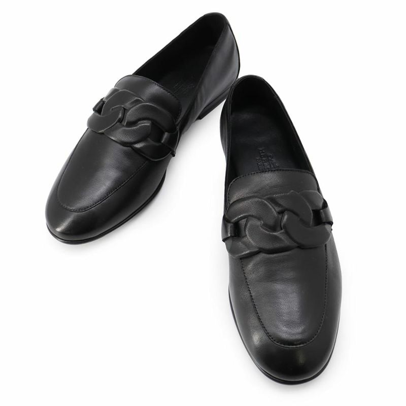 エルメス モカシン オネスト レザー レディースサイズ35 HERMES 靴 黒