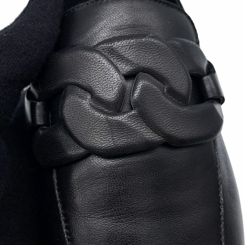 エルメス モカシン オネスト レザー レディースサイズ35 HERMES 靴 黒