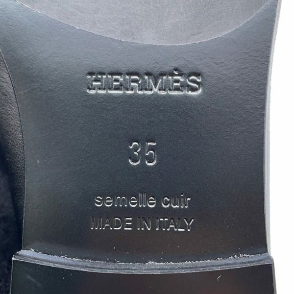 エルメス モカシン オネスト レザー レディースサイズ35 HERMES 靴 黒
