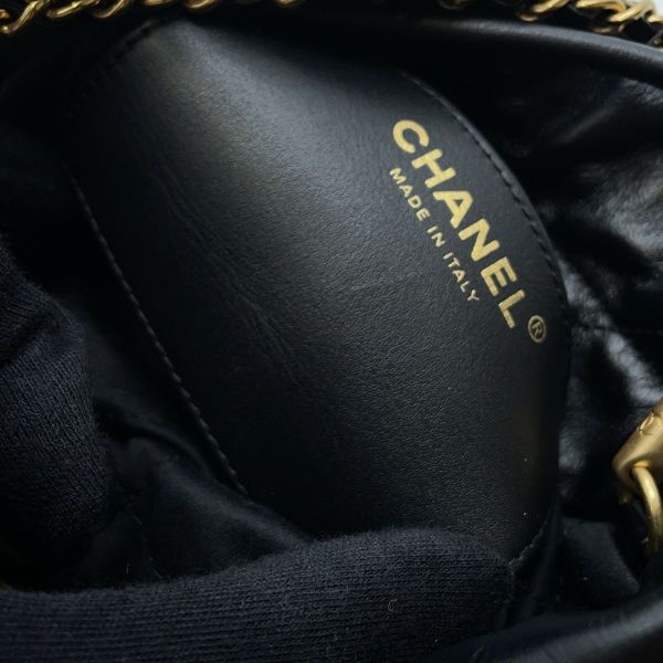 シャネル ハンドバッグ CHANEL 22 ミニ ココマーク シャイニーカーフレザー AS3980 CHANEL 2wayショルダーバッグ 黒