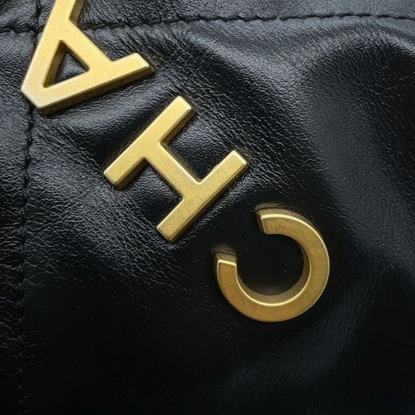シャネル ハンドバッグ CHANEL 22 ミニ ココマーク シャイニーカーフレザー AS3980 CHANEL 2wayショルダーバッグ 黒