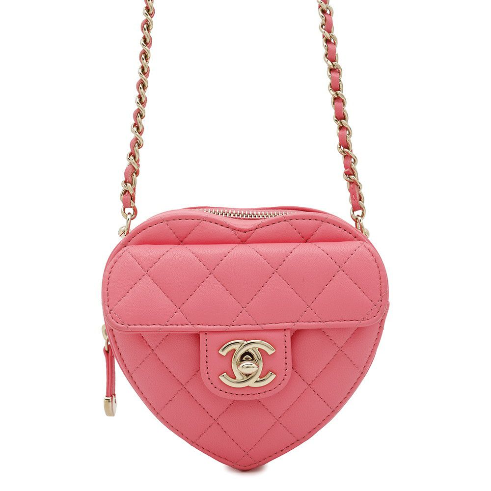 シャネル チェーンショルダーバッグ マトラッセ ココマーク ラムスキン AP2784 CHANEL ポシェット ハート