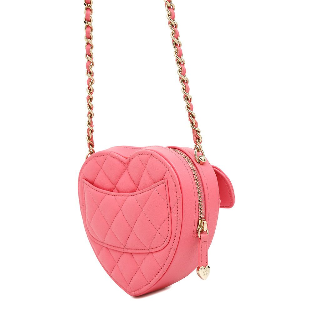 シャネル チェーンショルダーバッグ マトラッセ ココマーク ラムスキン AP2784 CHANEL ポシェット ハート
