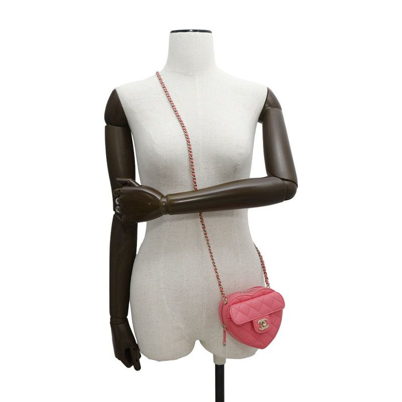 シャネル チェーンショルダーバッグ マトラッセ ココマーク ラムスキン AP2784 CHANEL ポシェット ハート