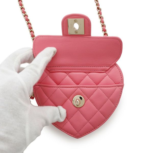 シャネル チェーンショルダーバッグ マトラッセ ココマーク ラムスキン AP2784 CHANEL ポシェット ハート
