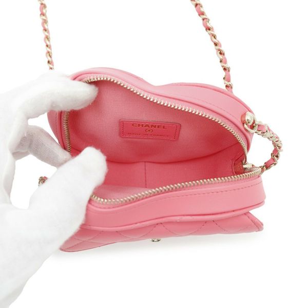 シャネル チェーンショルダーバッグ マトラッセ ココマーク ラムスキン AP2784 CHANEL ポシェット ハート