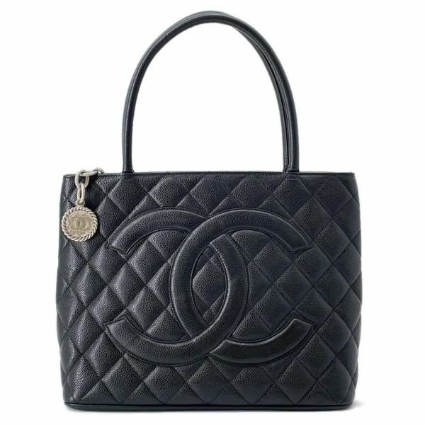 シャネル トートバッグ 復刻トート ココマーク マトラッセ キルティング キャビアスキン A01804 CHANEL 黒