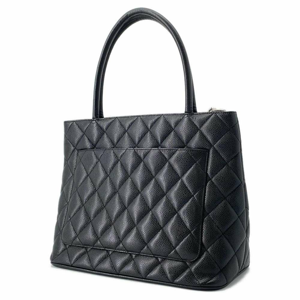 シャネル トートバッグ 復刻トート ココマーク マトラッセ キルティング キャビアスキン A01804 CHANEL 黒