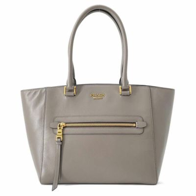 美品【PRADA】トートバッグ プラダ(PRADA)プラダ シンボル トップステッチ ミディアム
