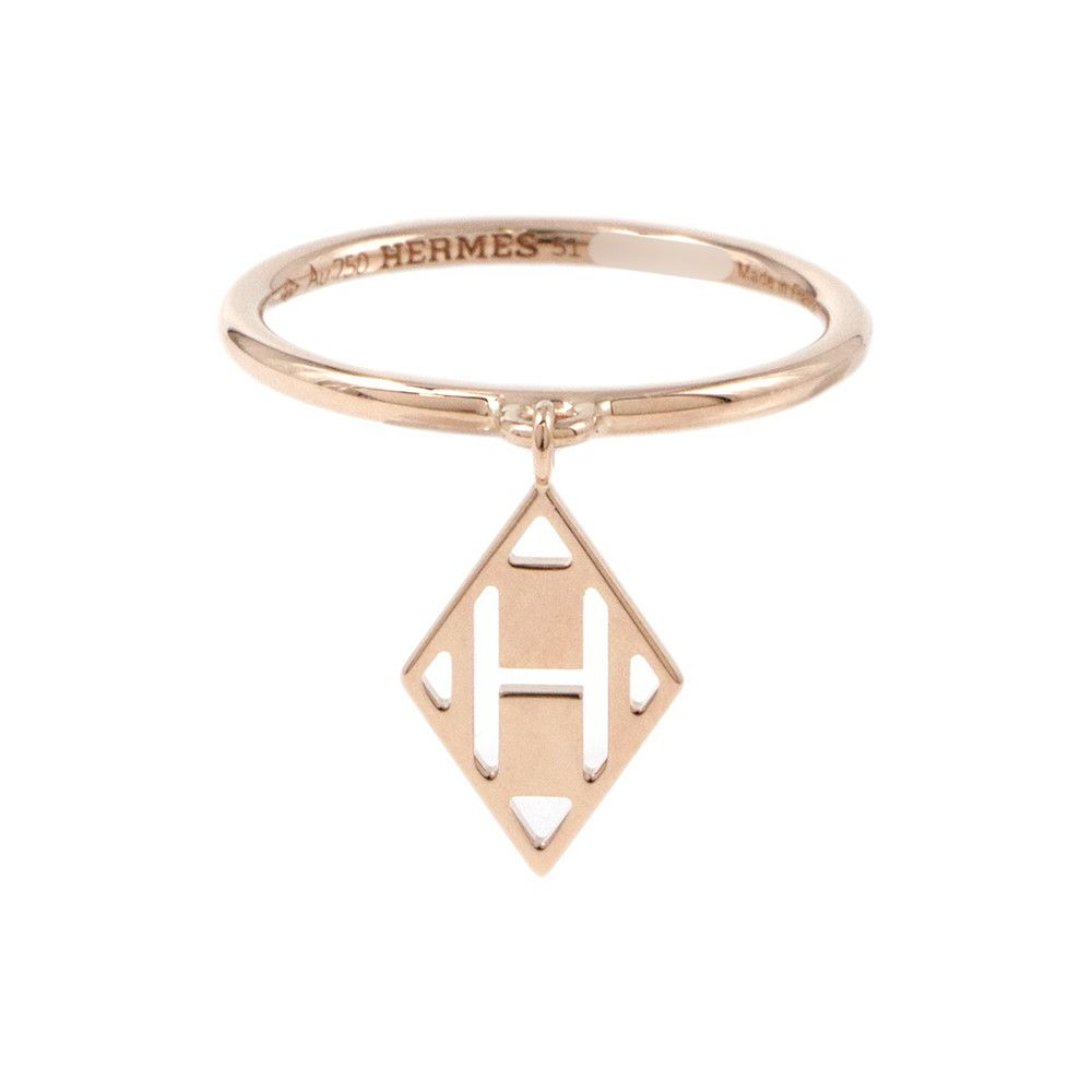エルメス リング ガンバード Gambade Hロゴ K18PGピンクゴールド  