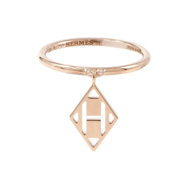 エルメス リング ガンバード Gambade Hロゴ K18PGピンクゴールド リングサイズ51 HERMES 指輪