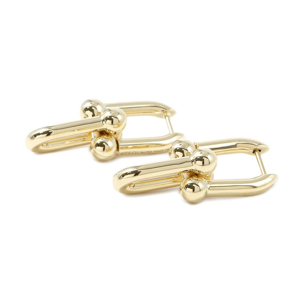 ティファニー ピアス ハードウェア ミディアム リンク ピアス K18YG  